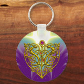 HYPER VALENTIN/GOLD-ZELLTIKKEIN HERZ IN LILA SCHLÜSSELANHÄNGER (Rückseite)