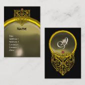 HYPER VALENTINE AGATE MONOGRAM, grau, gelb Visitenkarte (Vorne/Hinten)