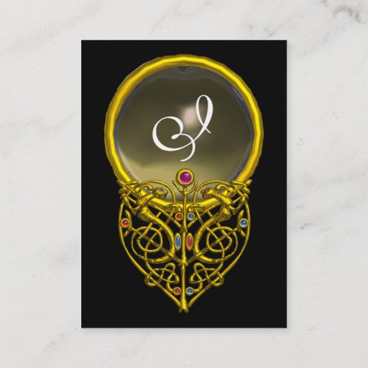 HYPER VALENTINE AGATE MONOGRAM, grau, gelb Visitenkarte (Rückseite)