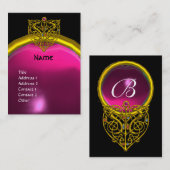 HYPER VALENTINE AMETHYST MONOGRAMM, gelb rosa Visitenkarte (Vorne/Hinten)