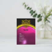 HYPER VALENTINE AMETHYST MONOGRAMM, gelb rosa Visitenkarte (Stehend Vorderseite)