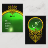 HYPER VALENTINE EMERALD MONOGRAM Gelb grün Visitenkarte (Vorne/Hinten)