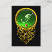 HYPER VALENTINE EMERALD MONOGRAM Gelb grün Visitenkarte (Rückseite)