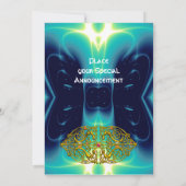 HYPER VALENTINE/GOLD CELTIC HEART Hellblau Einladung (Rückseite)