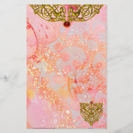 HYPER VALENTINE / GOLD CELTIC HERART Ruby Pink Briefpapier