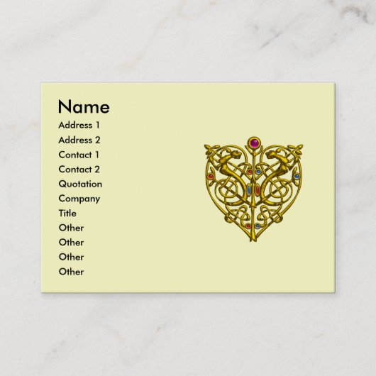 HYPER VALENTINE, GOLD CELTIC HERZ Creme Black Visitenkarte (Vorderseite)