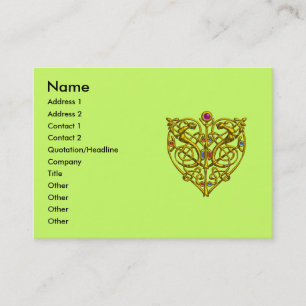 HYPER VALENTINE, GOLD CELTIC KNOW HERZ JEWEL Green Visitenkarte