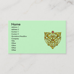 HYPER VALENTINE, GOLD CELTIC KNOW HERZ JEWEL Green Visitenkarte