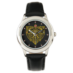 HYPER VALENTINE, GOLD CELTIC KNOW HERZ Schwarz Armbanduhr