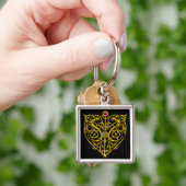 HYPER VALENTINE/GOLD CELTIC KNOW HERZ Schwarz Schlüsselanhänger (Hand)