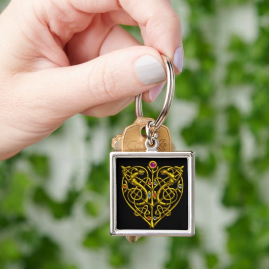 HYPER VALENTINE/GOLD CELTIC KNOW HERZ Schwarz Schlüsselanhänger (Hand)