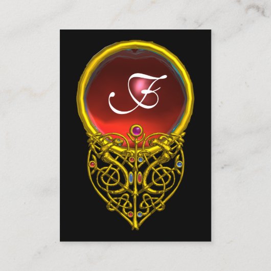 HYPER VALENTINE GOLD HERZ ROT RUBY MONOGRAM, schwa Visitenkarte (Rückseite)