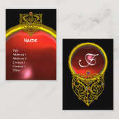 HYPER VALENTINE GOLD HERZ ROT RUBY MONOGRAM, schwa Visitenkarte (Vorne/Hinten)