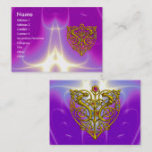 HYPER VALENTINE, GOLD ZELLTIKHERZ Lila rosa Visitenkarte (Vorne/Hinten)