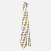 HYPER VALENTINE / GOLD ZELLTIKHERZ weiß Krawatte (Vorderseite)