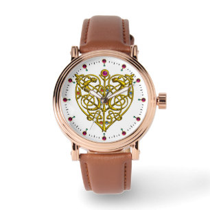 HYPER VALENTINE, GOLD ZELLTIKKNOTEN HERZWEISS ARMBANDUHR