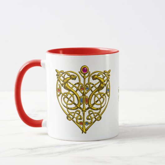HYPER VALENTINE, GOLD ZELLTIKKNOTEN HERZWEISS TASSE (Links)
