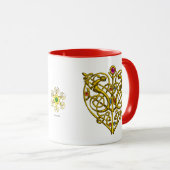 HYPER VALENTINE, GOLD ZELLTIKKNOTEN HERZWEISS TASSE (VorderseiteRechts)
