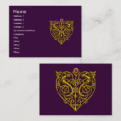 HYPER VALENTINE, Goldenes Herz, lila Visitenkarte (Vorne/Hinten)