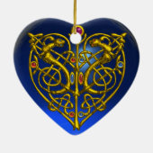 HYPER VALENTINE HEART Red Ruby and Blue Sapphire Keramik Ornament (Hinten)