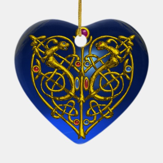 HYPER VALENTINE HEART Red Ruby and Blue Sapphire Keramik Ornament (Hinten)