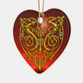 HYPER VALENTINE HEART Red Ruby and Blue Sapphire Keramik Ornament (Links)