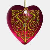 HYPER VALENTINE HEART Red Ruby and Blue Sapphire Keramikornament (Rechts)