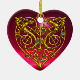 HYPER VALENTINE HEART Red Ruby and Blue Sapphire Keramikornament