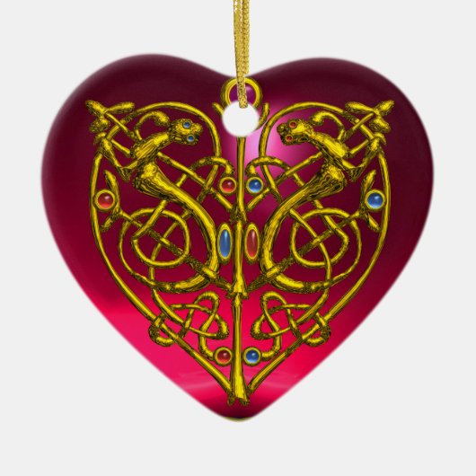 HYPER VALENTINE HEART Red Ruby and Blue Sapphire Keramikornament (Vorne)