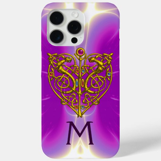 HYPER VALENTINE HERZMONOGRAMM Pink Fuchsia Lila Case-Mate iPhone Hülle (Rückseite)