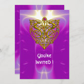 HYPER VALENTINE lila Einladung (Vorne/Hinten)