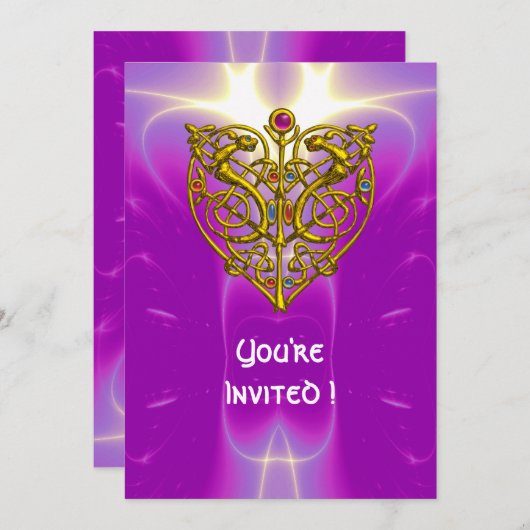 HYPER VALENTINE lila Einladung (Vorne/Hinten)