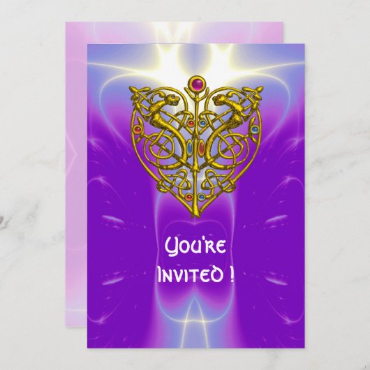 HYPER VALENTINE lila Einladung (Vorne/Hinten)