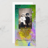 HYPER VALENTINE, Lila grüne Glitzern Feiertagskarte (Vorne/Hinten)