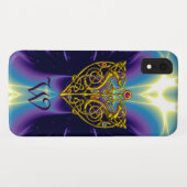 HYPER VALENTINE MONOGRAM Lila Blau Case-Mate iPhone Hülle (Rückseite (Horizontal))