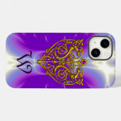 HYPER VALENTINE MONOGRAMM Pink Fuchsia Lila Case-Mate iPhone Hülle (Rückseite (Horizontal))