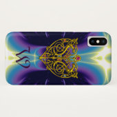 HYPER VALENTINE MONOGRAMM Pink Fuchsia Lila Case-Mate iPhone Hülle (Rückseite (Horizontal))