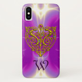 HYPER VALENTINE MONOGRAMM Pink Fuchsia Lila Case-Mate iPhone Hülle (Rückseite)