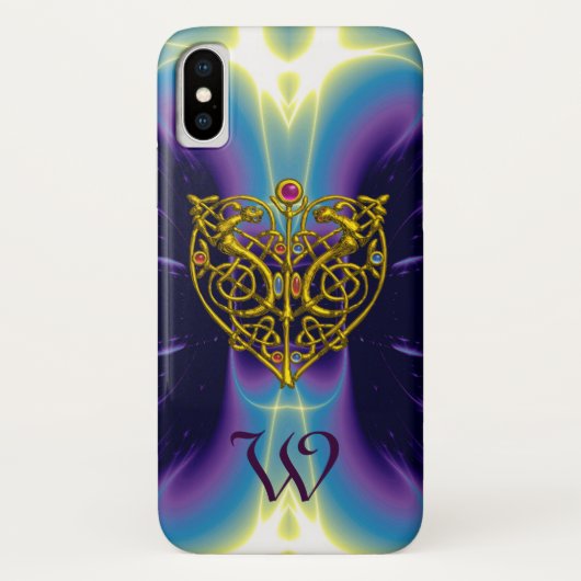 HYPER VALENTINE MONOGRAMM Rosa Fuchsien Purpur Case-Mate iPhone Hülle (Rückseite)