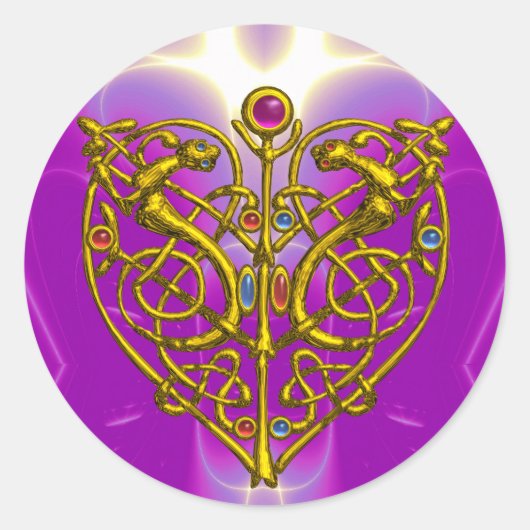 HYPER VALENTINE Pink Fuchsia Lila Runder Aufkleber (Vorderseite)