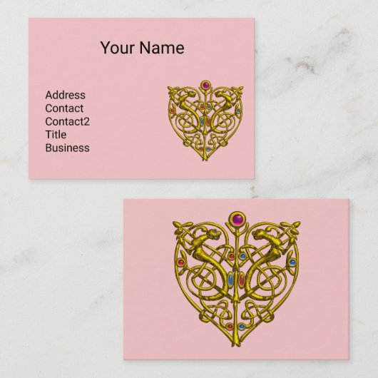 HYPER VALENTINE, PINK GOLD CELTIC KNOW HERZ JEWEL VISITENKARTE (Vorne/Hinten)