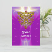 HYPER VALENTINE rosa lila Einladung (Stehend Vorderseite)