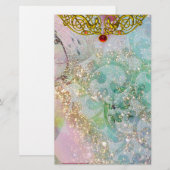 HYPER VALENTINE / RUBY GOLD CELTIC HERZ, blau Briefpapier (Vorne/Hinten)