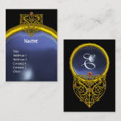 HYPER VALENTINE TOPAZ MONOGRAMM gelb blau Visitenkarte (Vorne/Hinten)