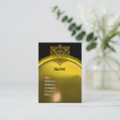 HYPER VALENTINE TOPAZ MONOGRAMM, schwarz gelb Visitenkarte (Stehend Vorderseite)