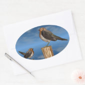 HYPER VRREN / ROBIN ROT BREAST OVALER AUFKLEBER (Umschlag)