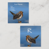 HYPER VRREN / ROBIN ROTES BRAST-MONOGRAM QUADRATISCHE VISITENKARTE (Vorne/Hinten)