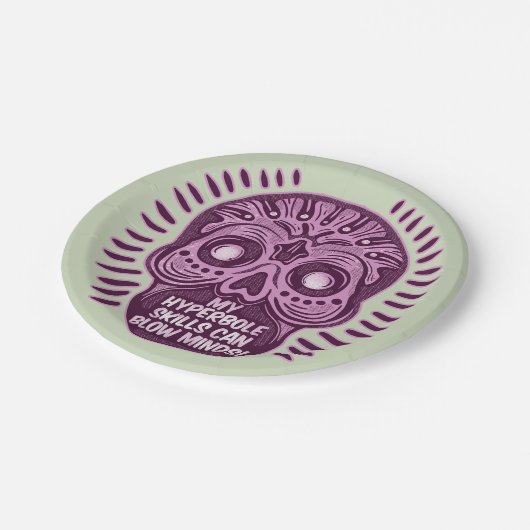 Hyperbole Funny ENGLISH SPRACHE Pappteller (Schrägansicht)