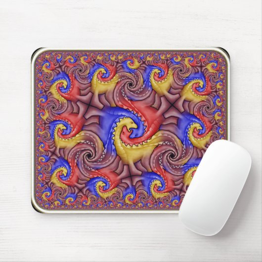Hyperbolischer DinosaurierTessellation Mousepad (Mit Mouse)