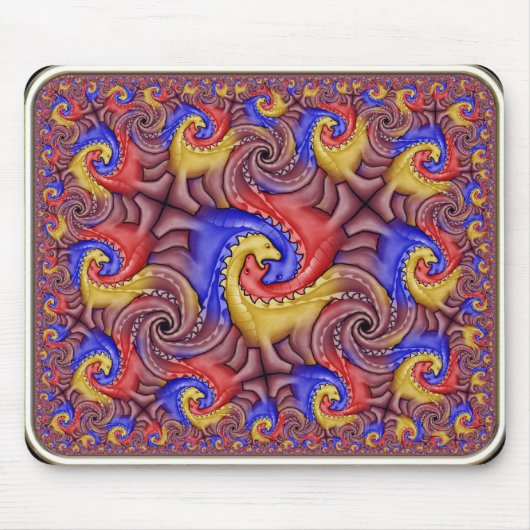 Hyperbolischer DinosaurierTessellation Mousepad (Vorne)